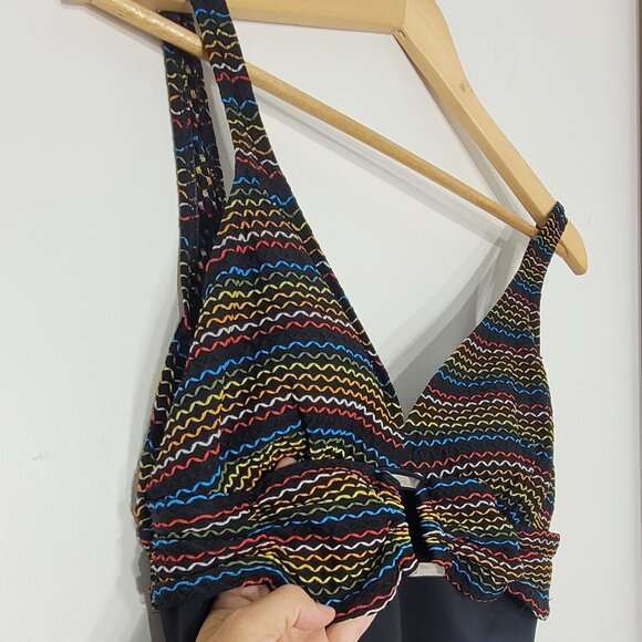 Baltex Women's Multicolor Patterned Sleeveless Bottom One-Piece Swimsuit Size 14 - Picture 2 of 11